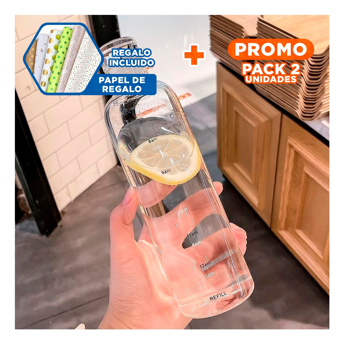 PACK2 VASO TRANSPARENTE 500 ML PARA BEBIDAS FRIAS Y CALIENTES Y+PAPEL REGALO - 1