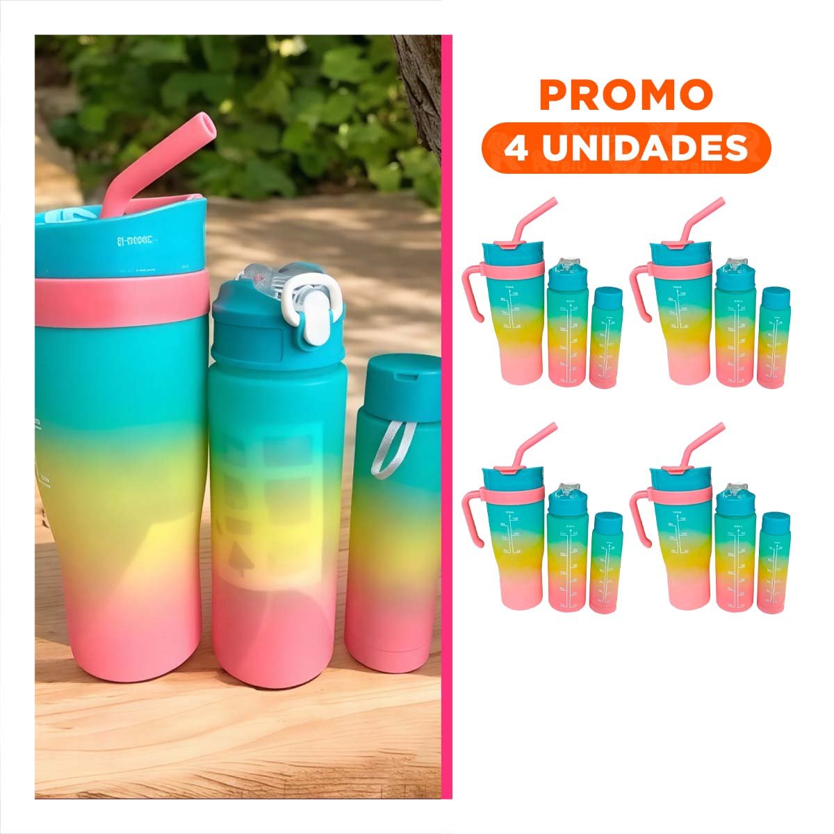 PACK4 TOMATODO ELECTRONICO TRIO TRICOLOR VERDE AMARILLO ROSADO COMPACTO Y+REGALO STICKER - 1