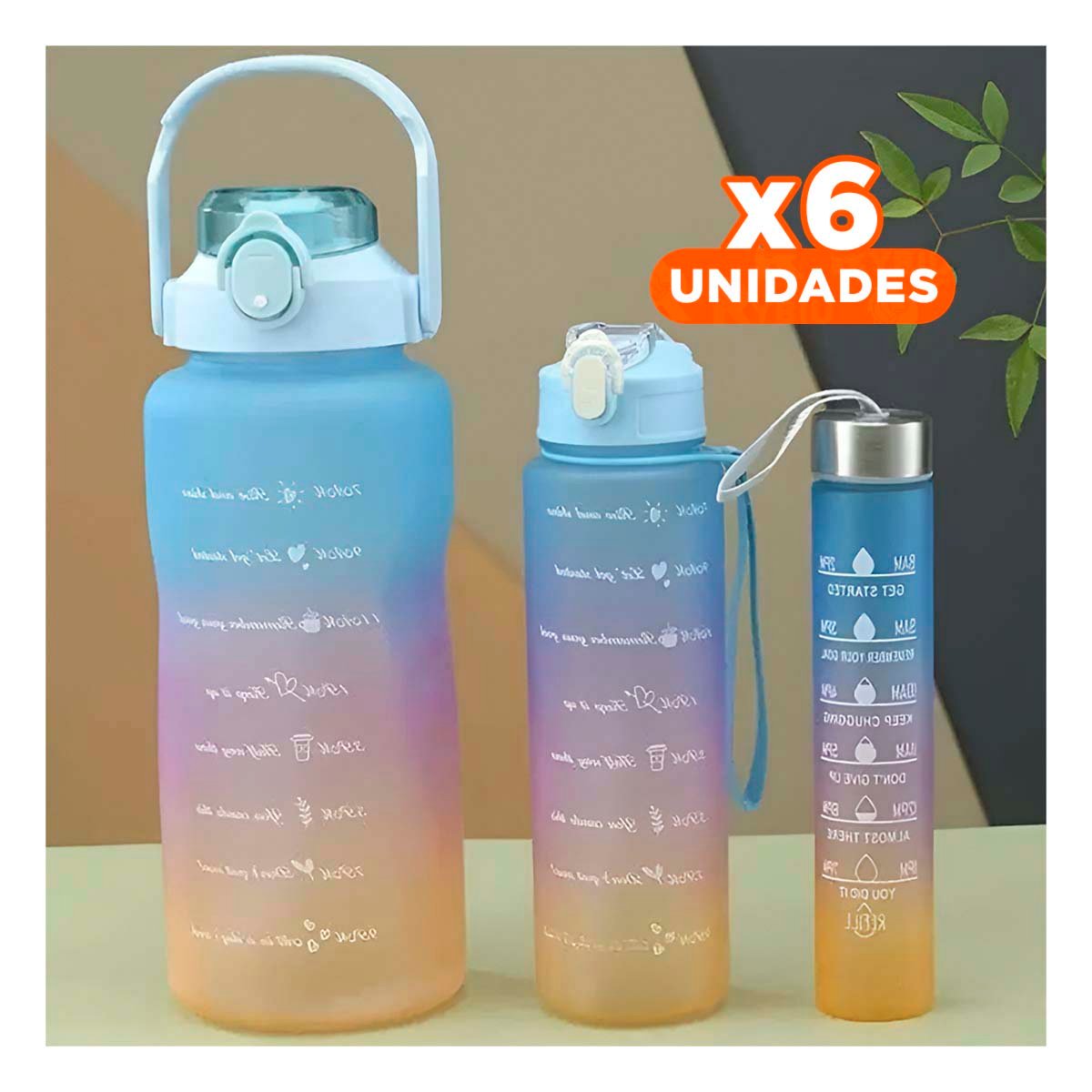 PACK6 CANTIMPLORAS EN VERDE CON 2 L 1 L Y 300 ML PARA ACTIVIDADES Y+REGALO STICKER - 1