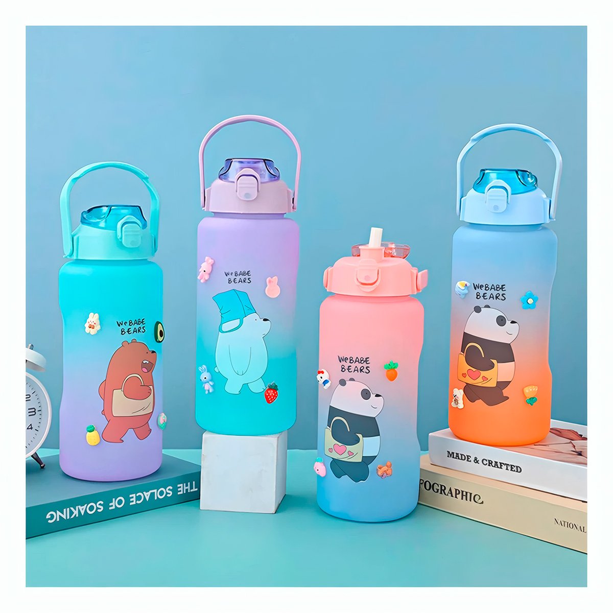 PACK2 FRASCO REUTILIZABLE OSO ESCANDALOSO 2 LITROS PARA AGUA Y+REGALO STICKER - 5
