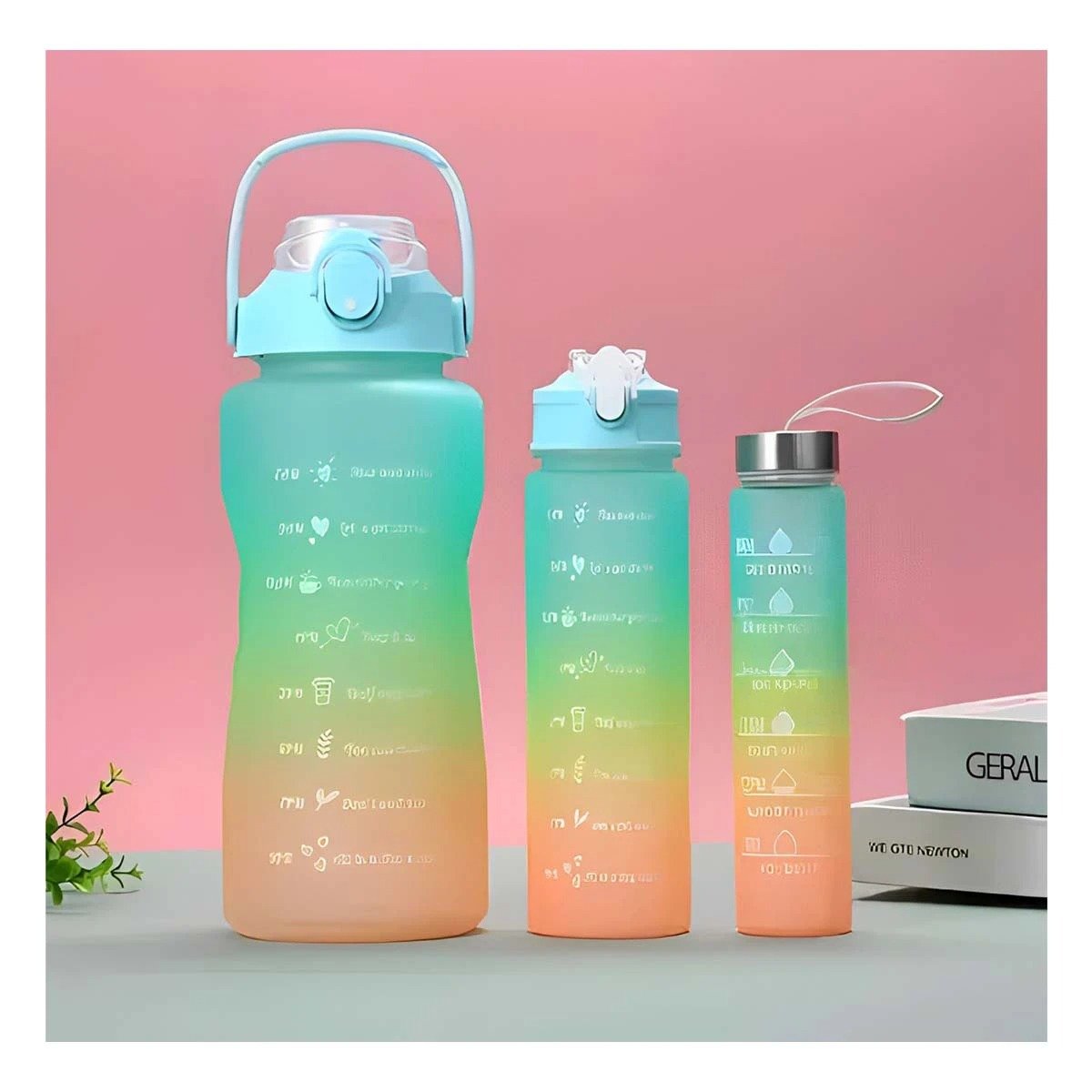 PACK2 TOMATODOS EN CELESTE CON 2 L 1 L Y 300 ML EN SET DE 3 PARA USO DIARIO Y+PAPEL REGALO - 5