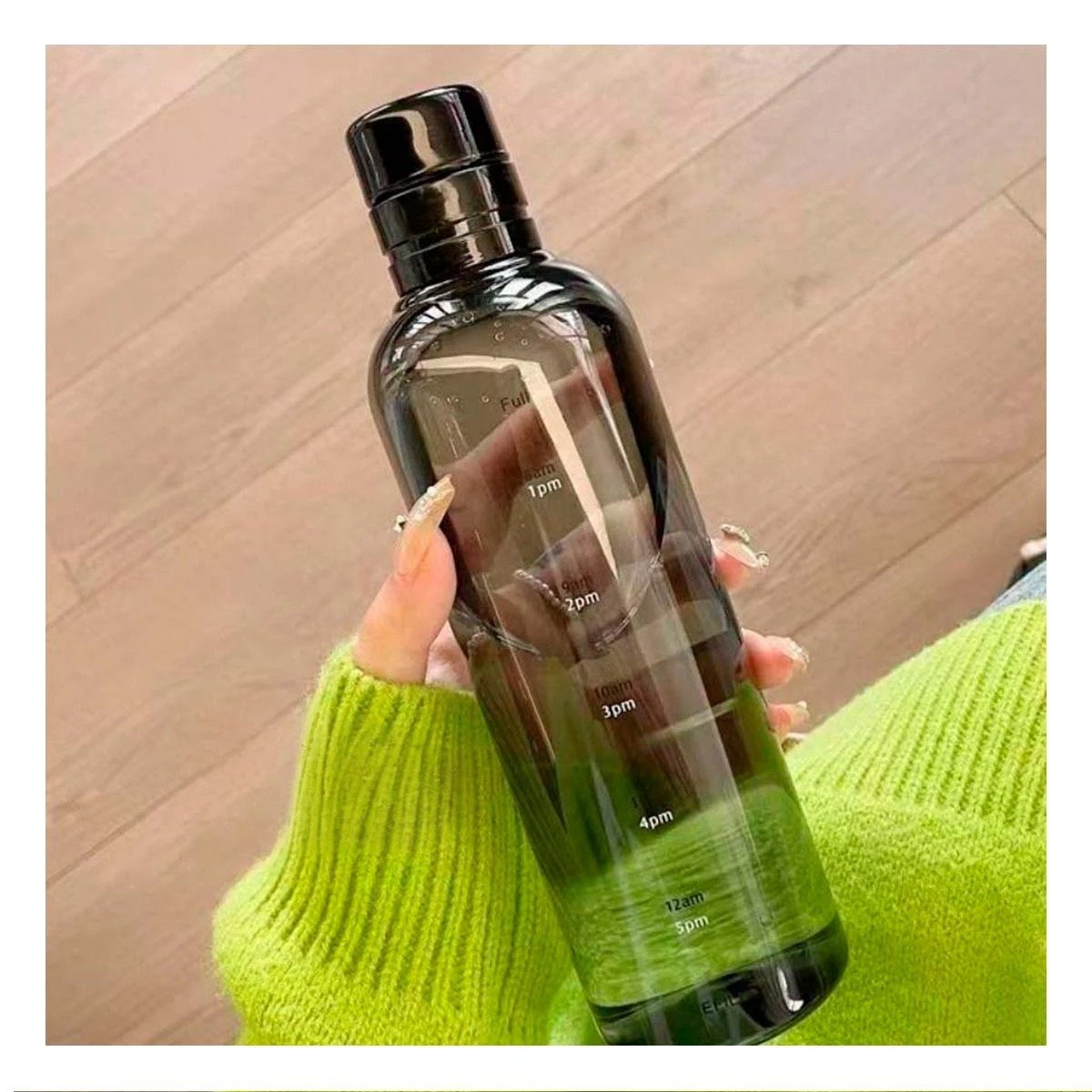 PACK4 VASO DEPORTIVO 500 ML TRANSPARENTE NEGRO CON DISENO FUNCIONAL - 5