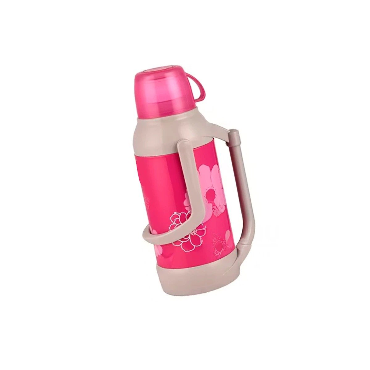 PACK2 RECIPIENTE PARA USO DIARIO 3200ML ROSADO FLORES MANTIENE LIQUIDOS Y+REGALO STICKER - 2