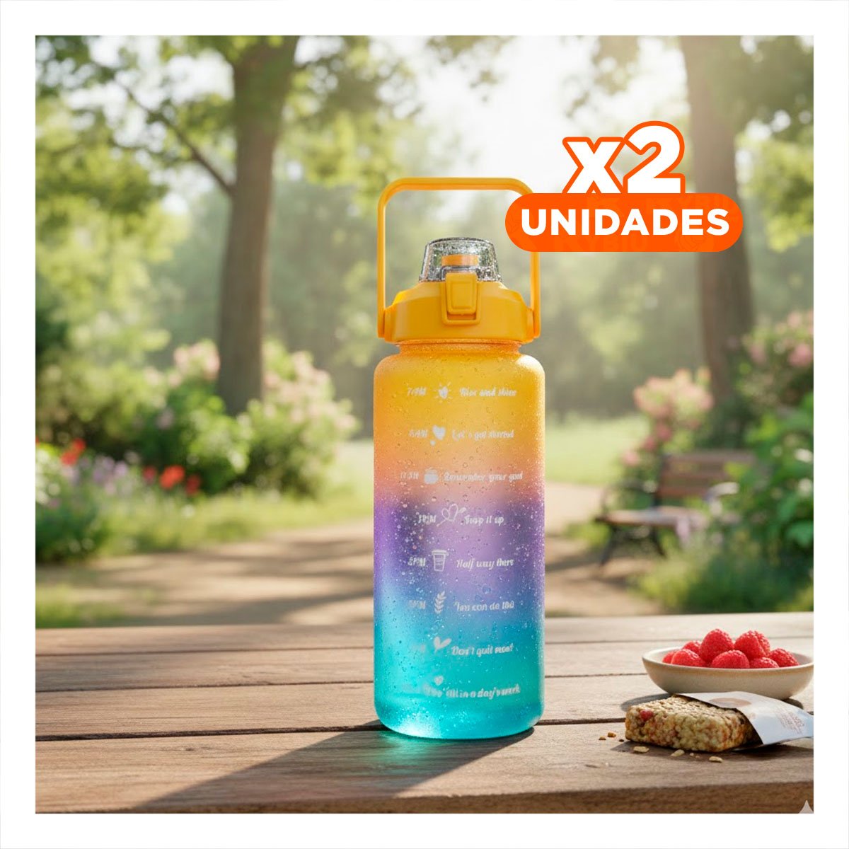 PACK2 TERMO 2LT MULTICOLOR PARA AGUA Y DISFRUTAR EN EXCURSIONES Y+REGALO STICKER - 1