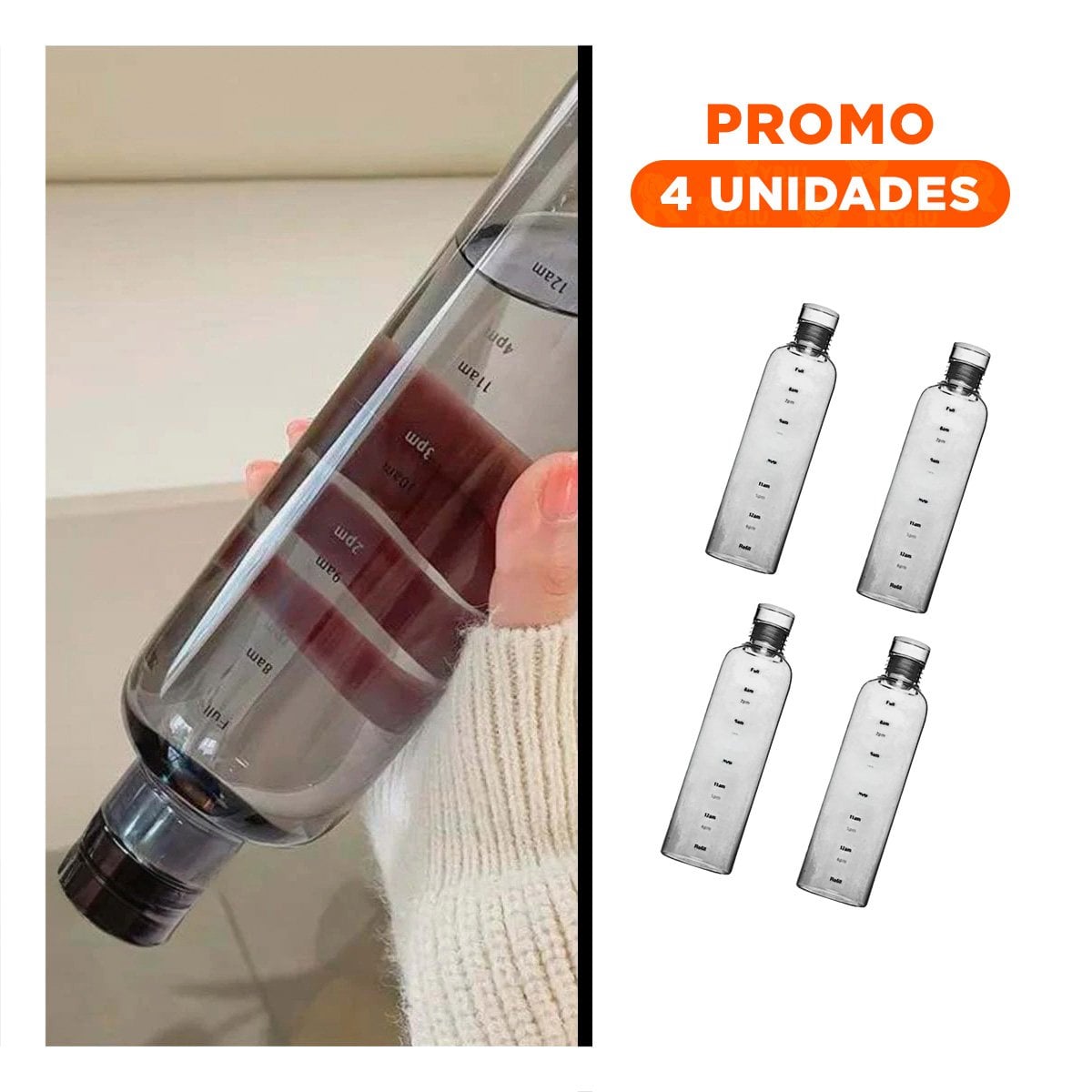 PACK4 ENVASE COMPACTO 500 ML TRANSPARENTE NEGRO CON CIERRE SEGURO Y RAPIDO Y+REGALO STICKER - 1