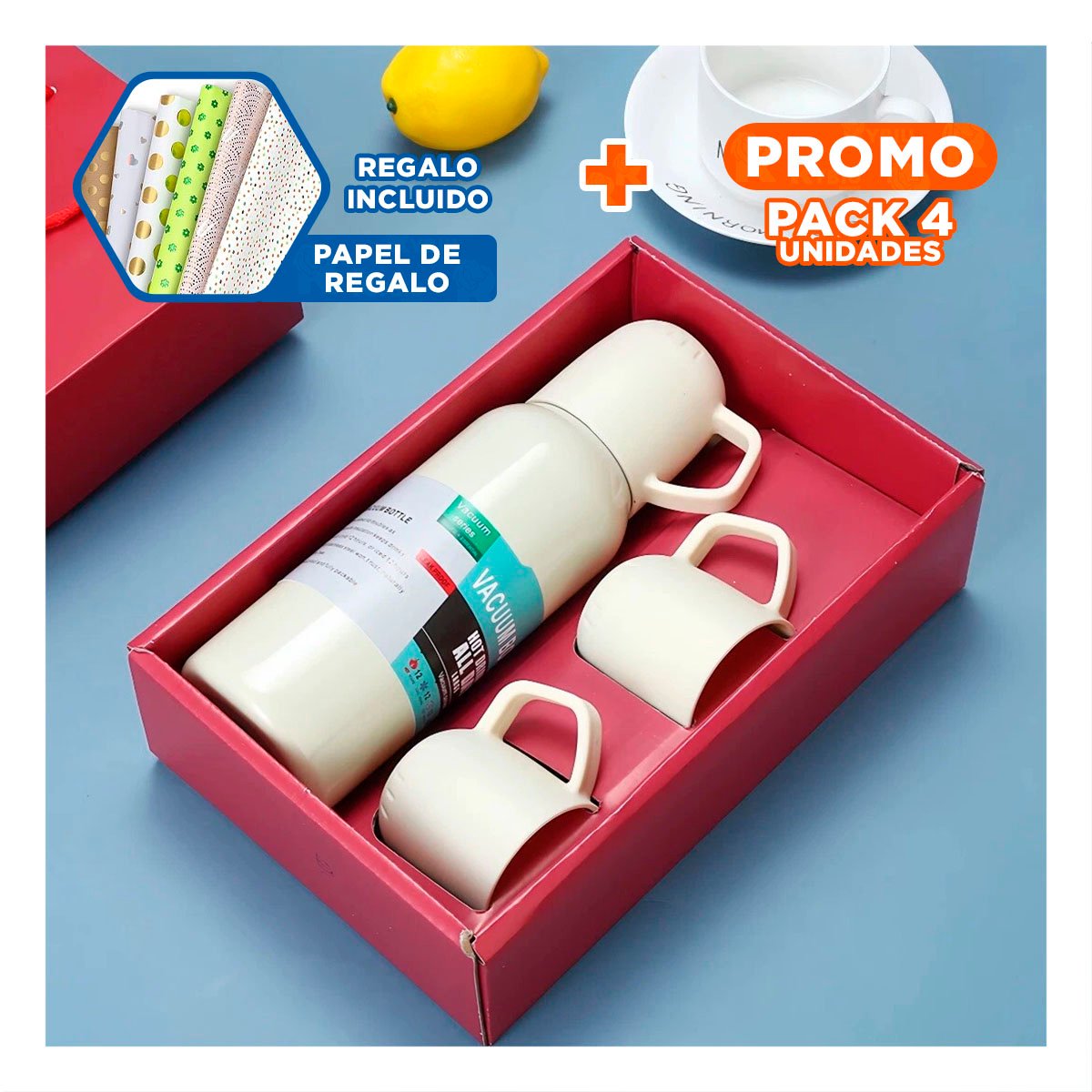 PACK4 FRASCO RESISTENTE 500 ML CON 3 TAZAS CREMA PARA RUTINA Y+PAPEL REGALO - 1