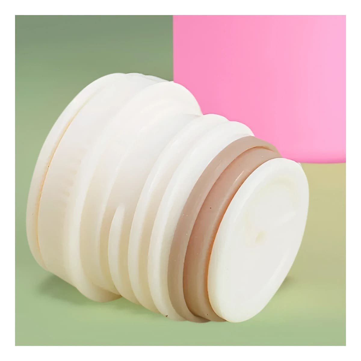 PACK4 ARTICULO PORTATIL DE 500ML CON 3 TAZAS ROSADO ACERO MODERNO - 3