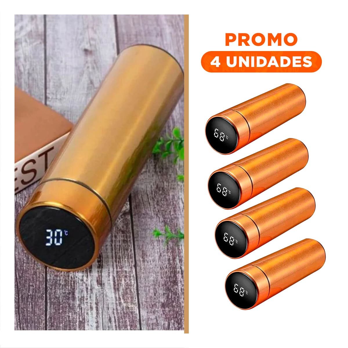 PACK4 BOTELLA INTELIGENTE COMPACTA 500 ML CON FILTRO DE TE PARA MANTENER CAFE Y+REGALO STICKER - 1