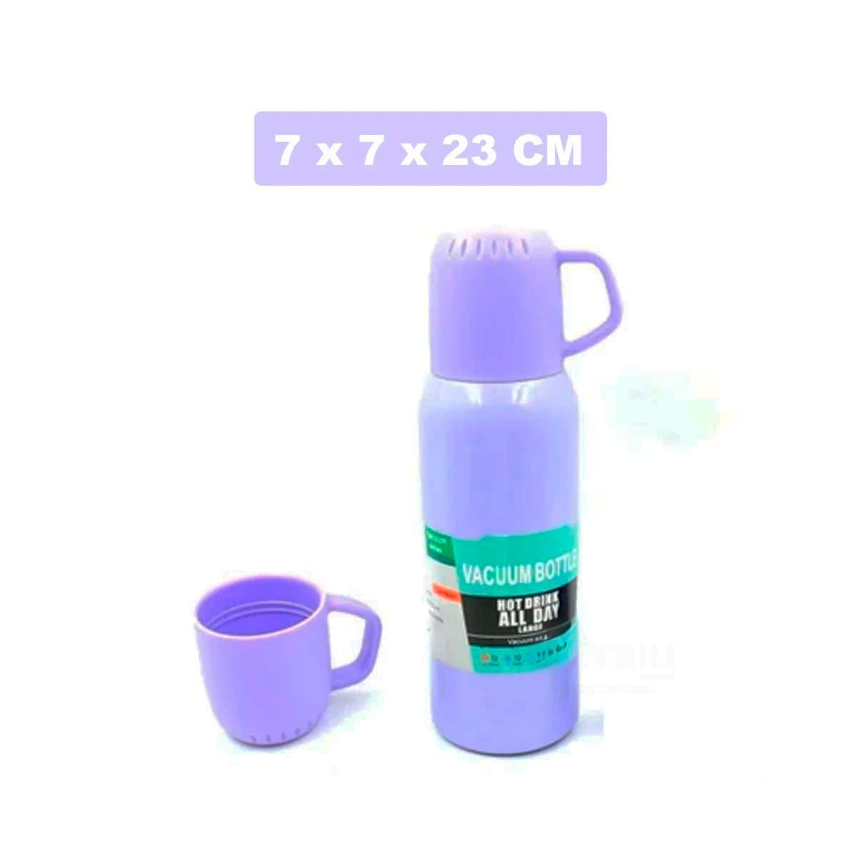 PACK2 FRASCO REUTILIZABLE 500 ML CON 3 TAZAS LILA PARA USO DIARIO Y+PAPEL REGALO - 4