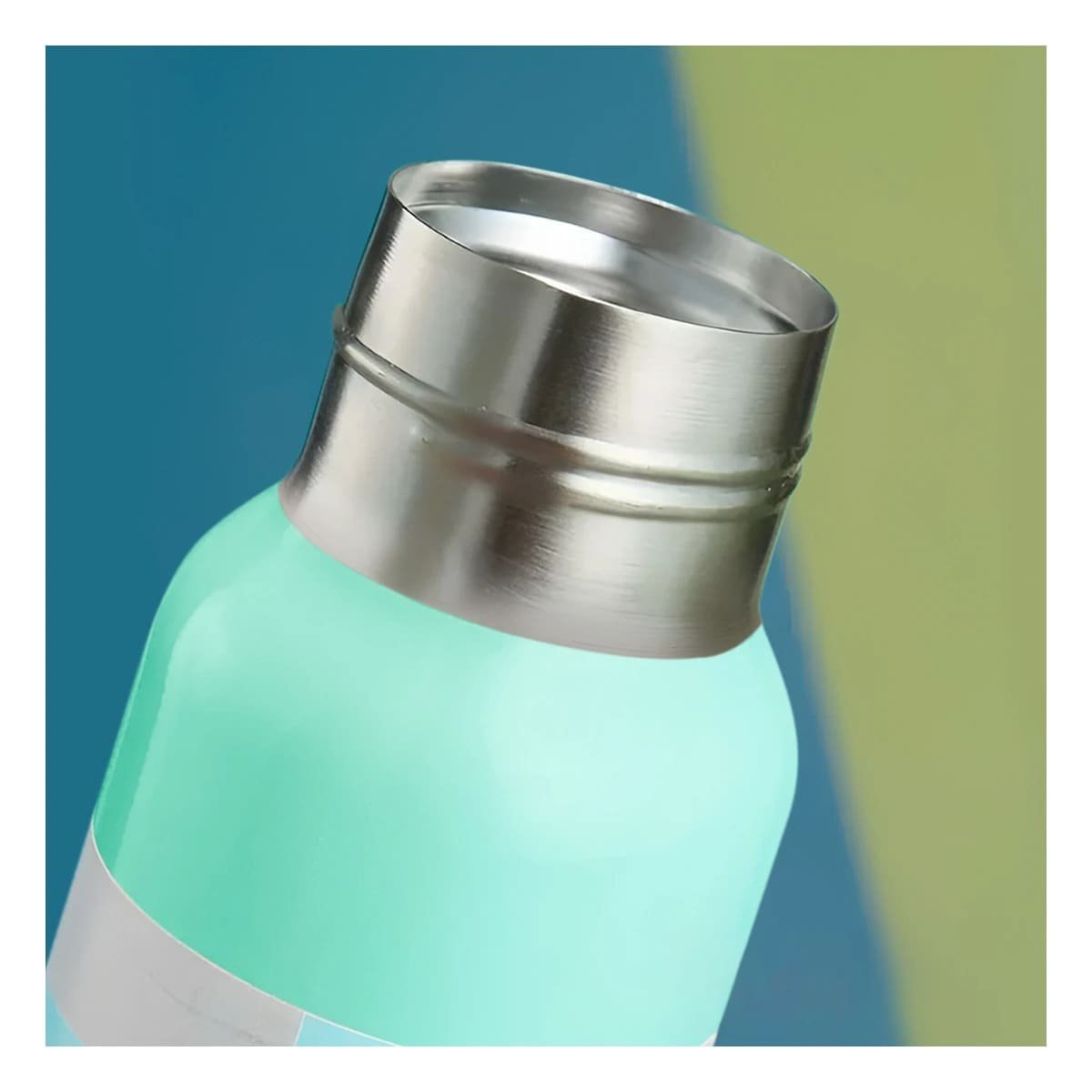 PACK6 SOLUCION PORTATIL DE 500ML CON 3 TAZAS VERDE AGUA ALTA CALIDAD Y+PAPEL REGALO - 5