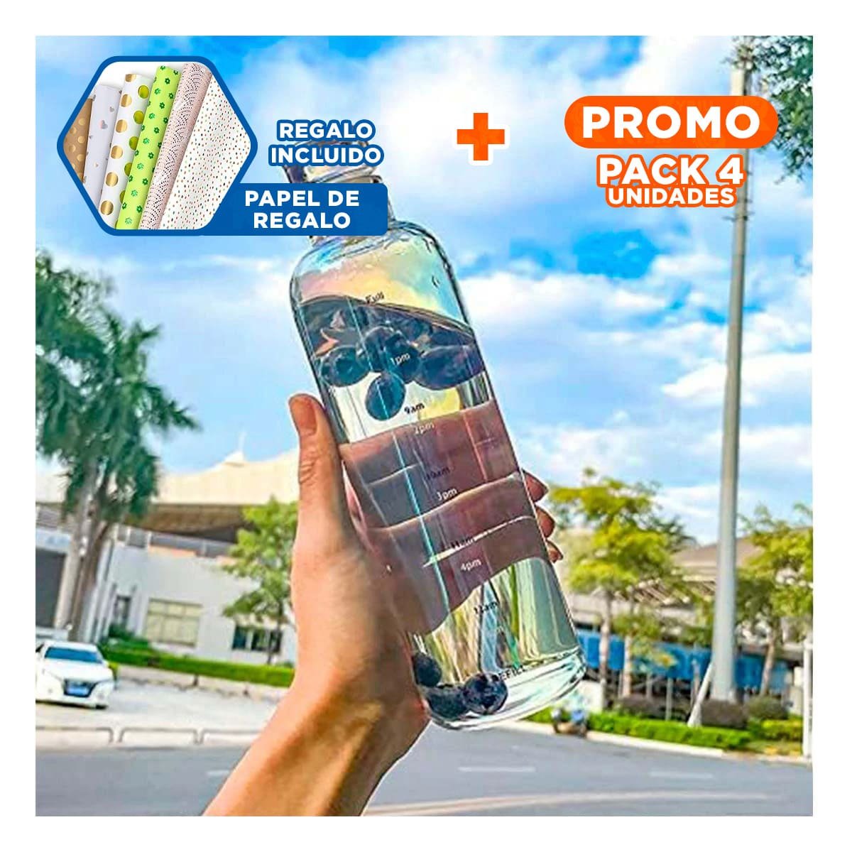 PACK4 VASO ELEGANTE 500 ML TRANSPARENTE PARA OFICINA Y CASA Y+PAPEL REGALO - 1