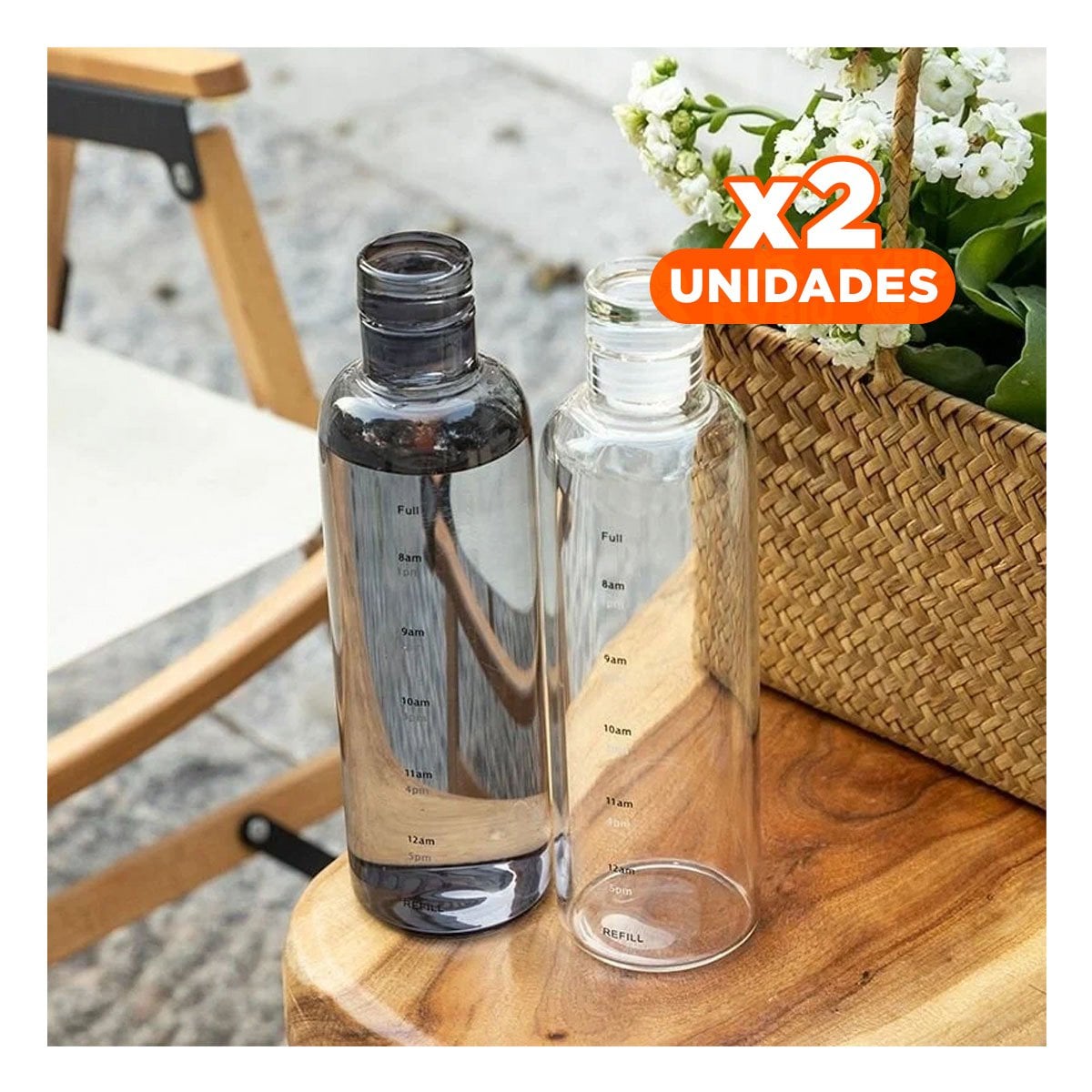 PACK2 VASO COMPACTO 500 ML TRANSPARENTE NEGRO PARA DEPORTES Y PASEOS Y+REGALO STICKER - 1