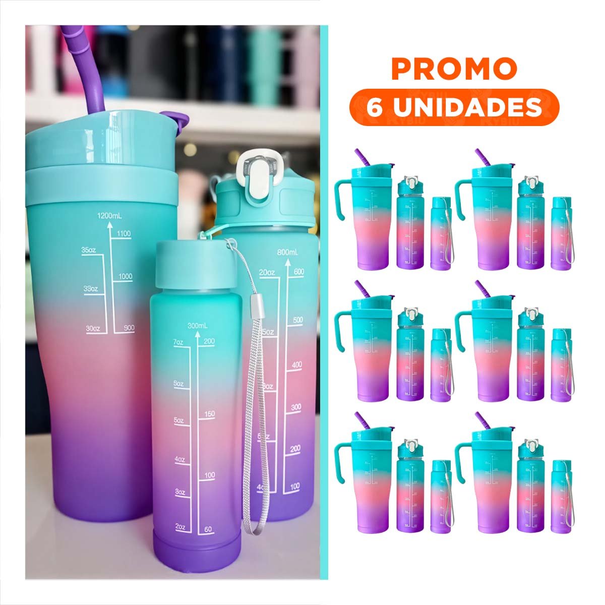 PACK6 TOMATODO ELECTRONICO TRIO TRICOLOR CELESTE ROSADO MORADO CON STICKER 2D SEGURO - 1