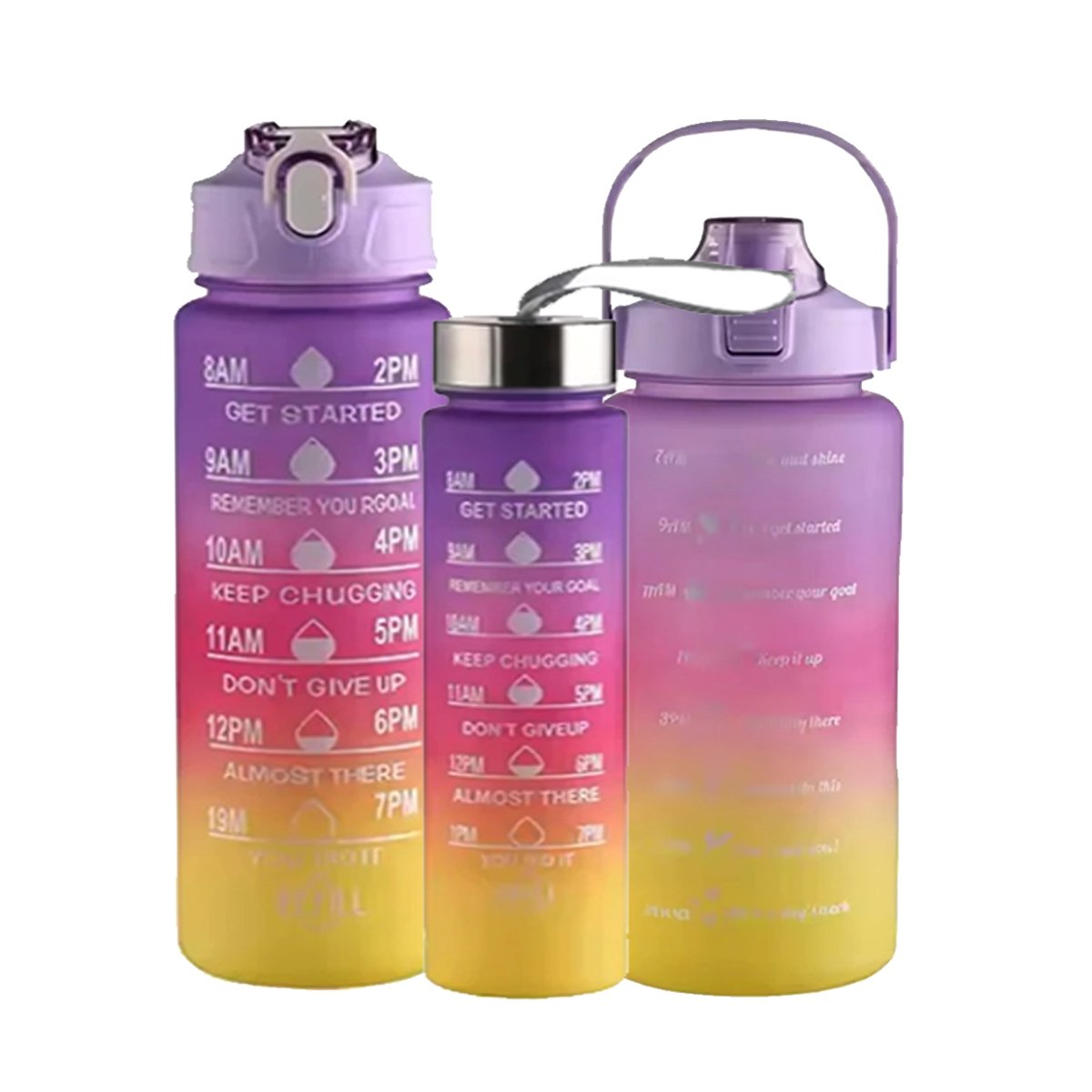 PACK12 SET DE 3 TOMATODOS MORADO DE PLASTICO CON TAPA EN 2 L 1 L Y 300 ML Y+REGALO STICKER - 2