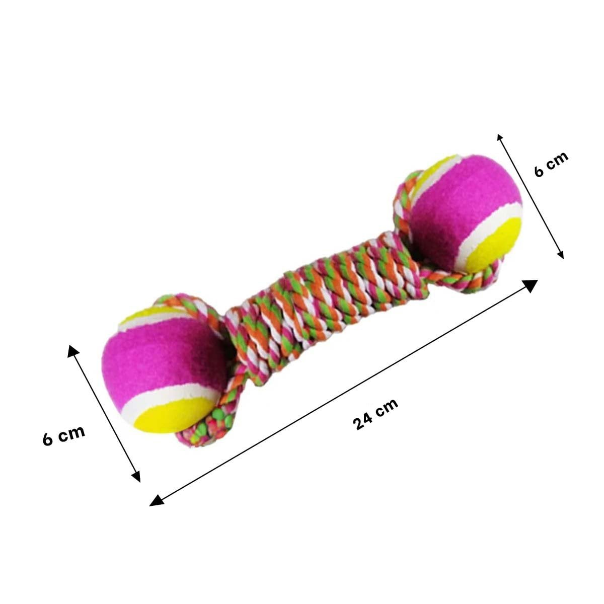 PACK2 CUERDA CON PELOTAS BICOLOR PARA LANZAMIENTO ROSADO CON AMARILLO Y+PAPEL REGALO - 4
