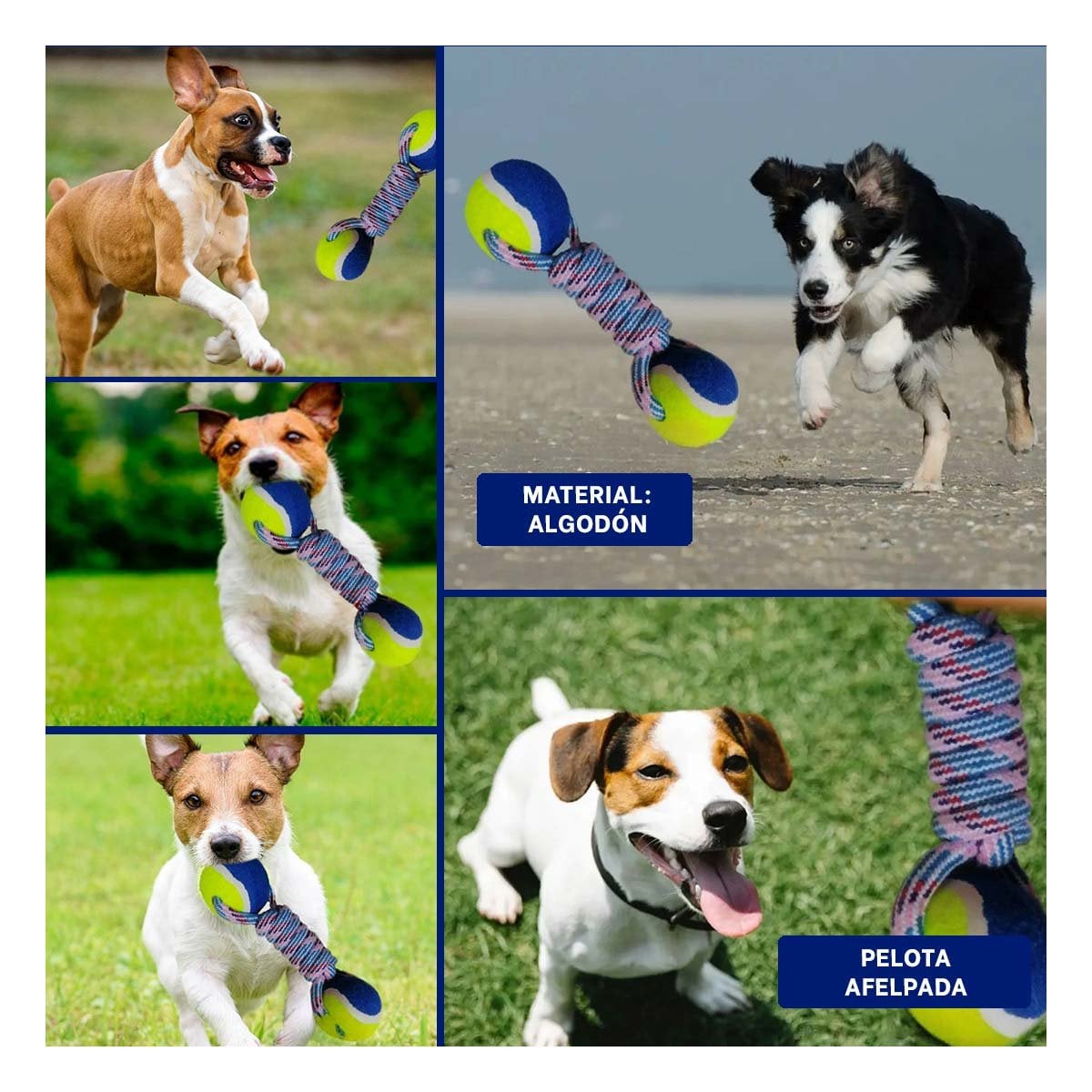 PACK2 ARTICULO RECREATIVO CANINO PARA REDUCIR EL ABURRIMIENTO AMARILLO CON AZUL Y+PAPEL REGALO - 3