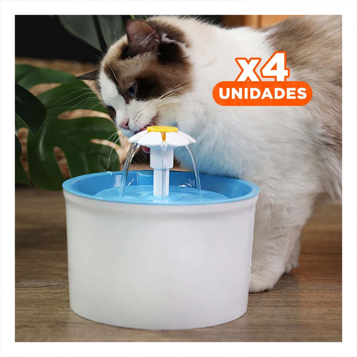 PACK4 SOPORTE PARA AGUA CIRCULAR CON ALFOMBRA PET CELESTE PLASTICO COMODO - 1