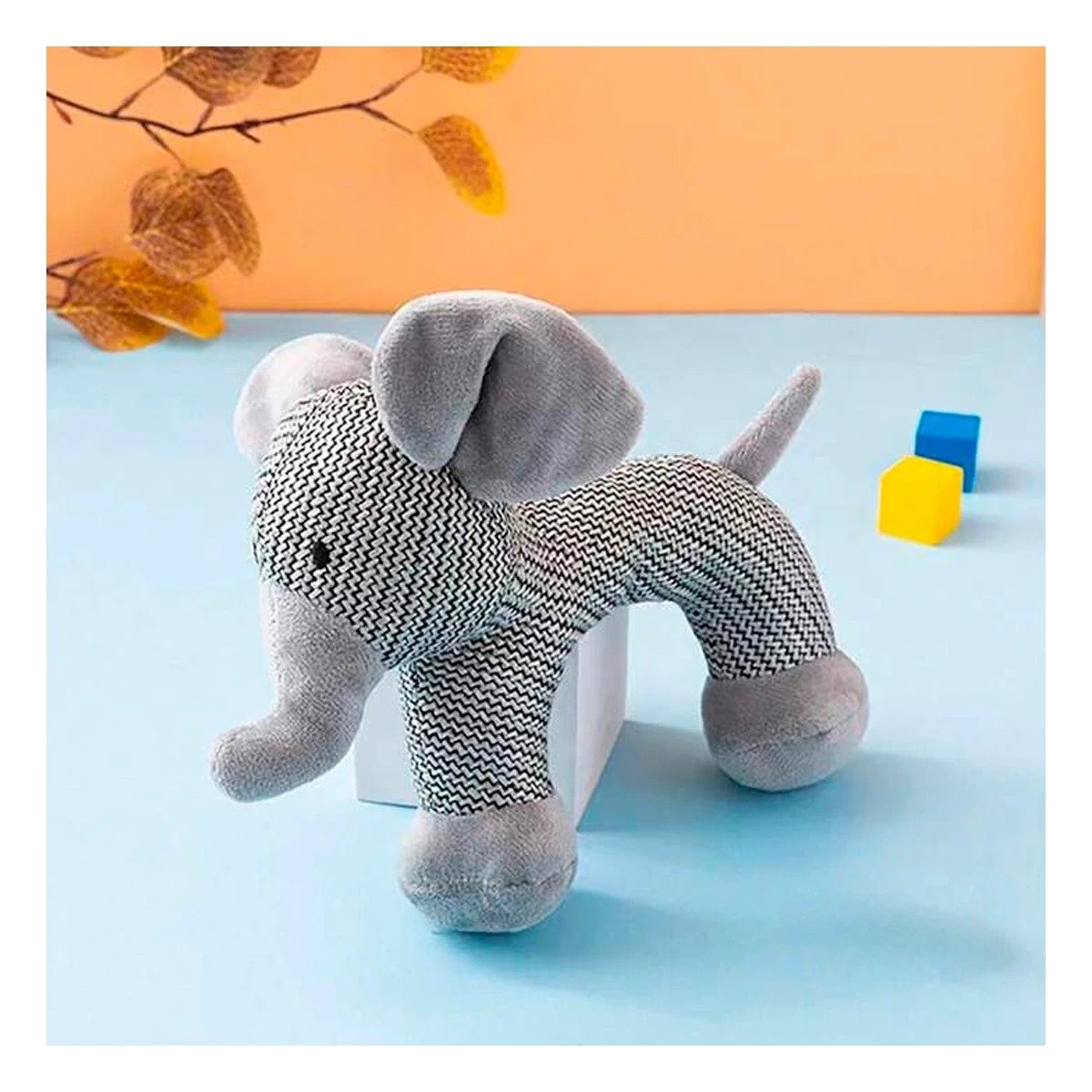 PACK12 ELEMENTO ELEFANTE DE FELPA CON SONIDO EN COLOR PLOMO - 2