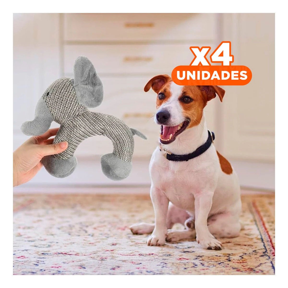 PACK4 LINEA ELEFANTE SUAVE CON SONIDO EN COLOR PLOMO PARA HOGAR - 1
