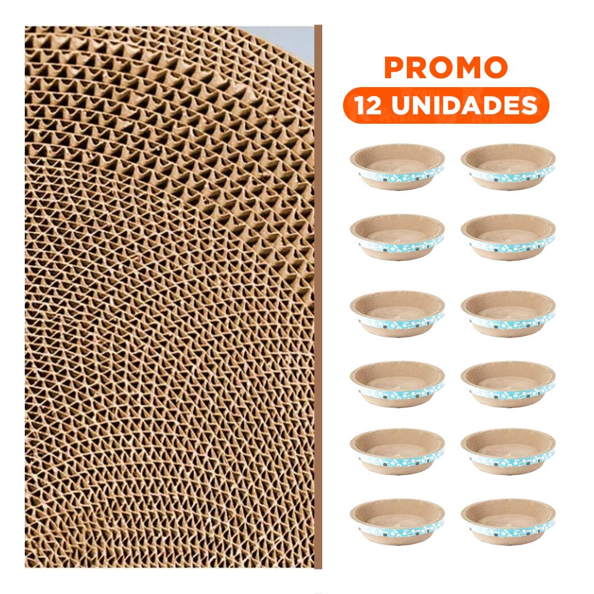 PACK12 CENTRO DE ENTRETENIMIENTO CIRCULAR CON CATNIP GRANDE 50CM MARRON - 1