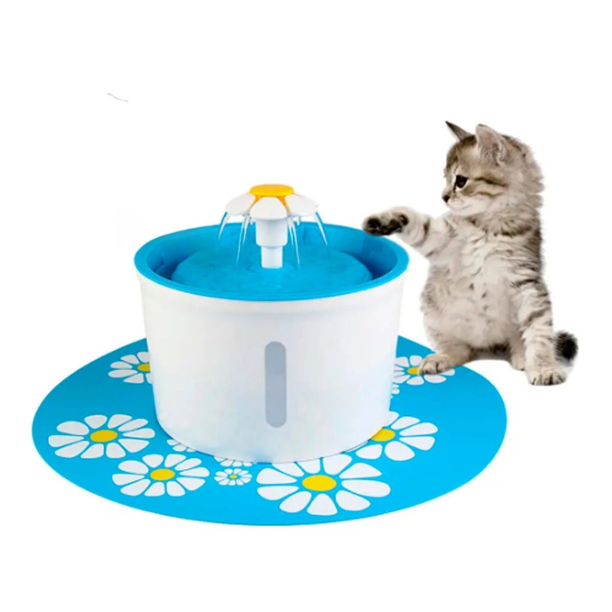 PACK6 PUNTO PARA AGUA CIRCULAR CON ALFOMBRA PET CELESTE PLASTICO FIRME Y+REGALO STICKER - 2