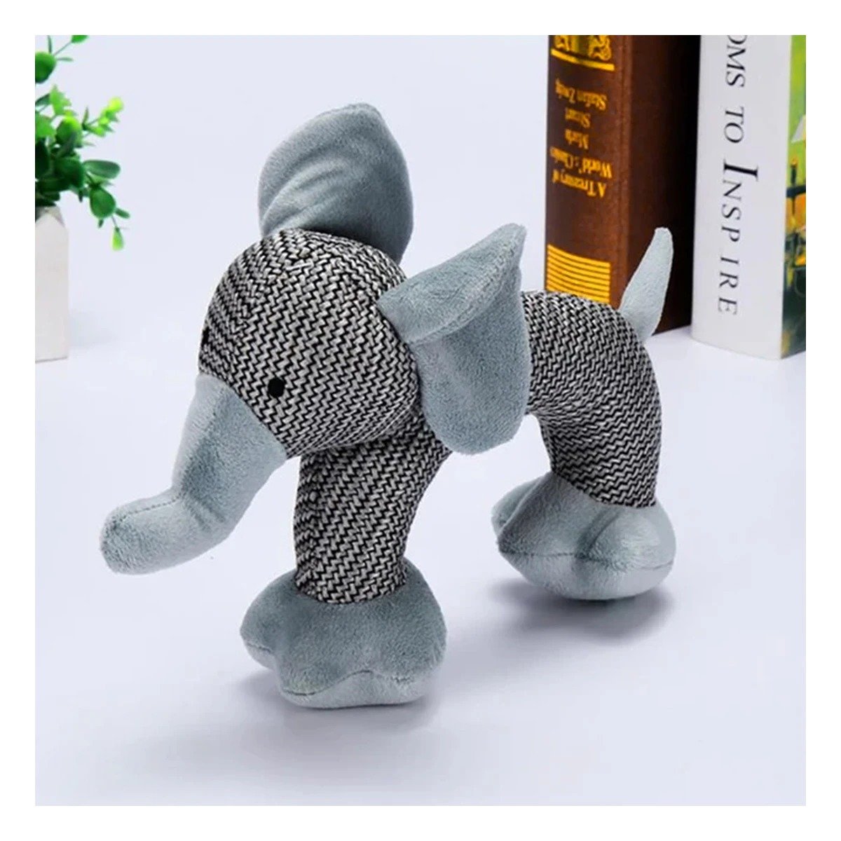 PACK2 INSPIRACION ELEFANTE DE FELPA CON SONIDO EN PLOMO PARA HOGAR - 5