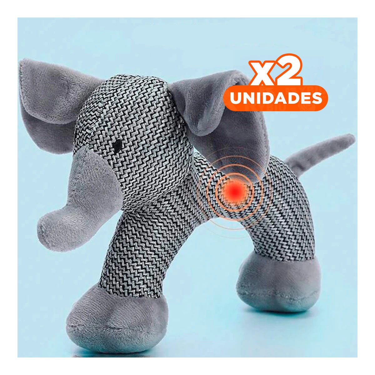 PACK2 FORMATO ELEFANTE DE FELPA CON SONIDO EN TONO PLOMO PARA CASA Y+REGALO STICKER - 1