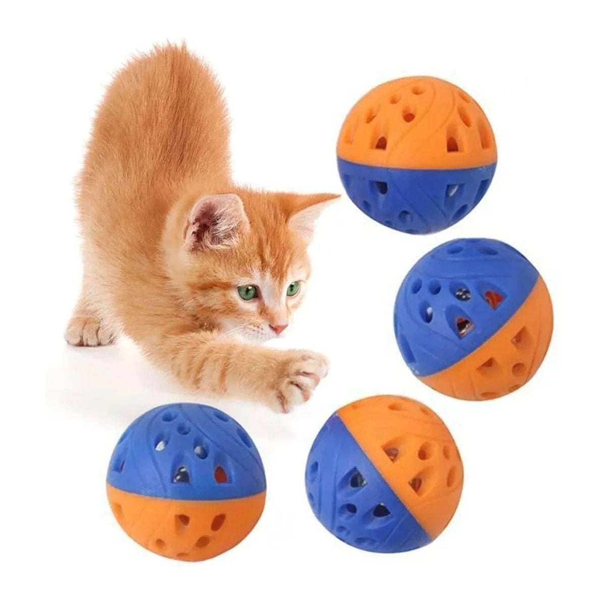 PACK4 VARIANTE CON CASCABEL AZUL Y NARANJA PARA BEBE ESTIMULO SENSORIAL Y+PAPEL REGALO - 3