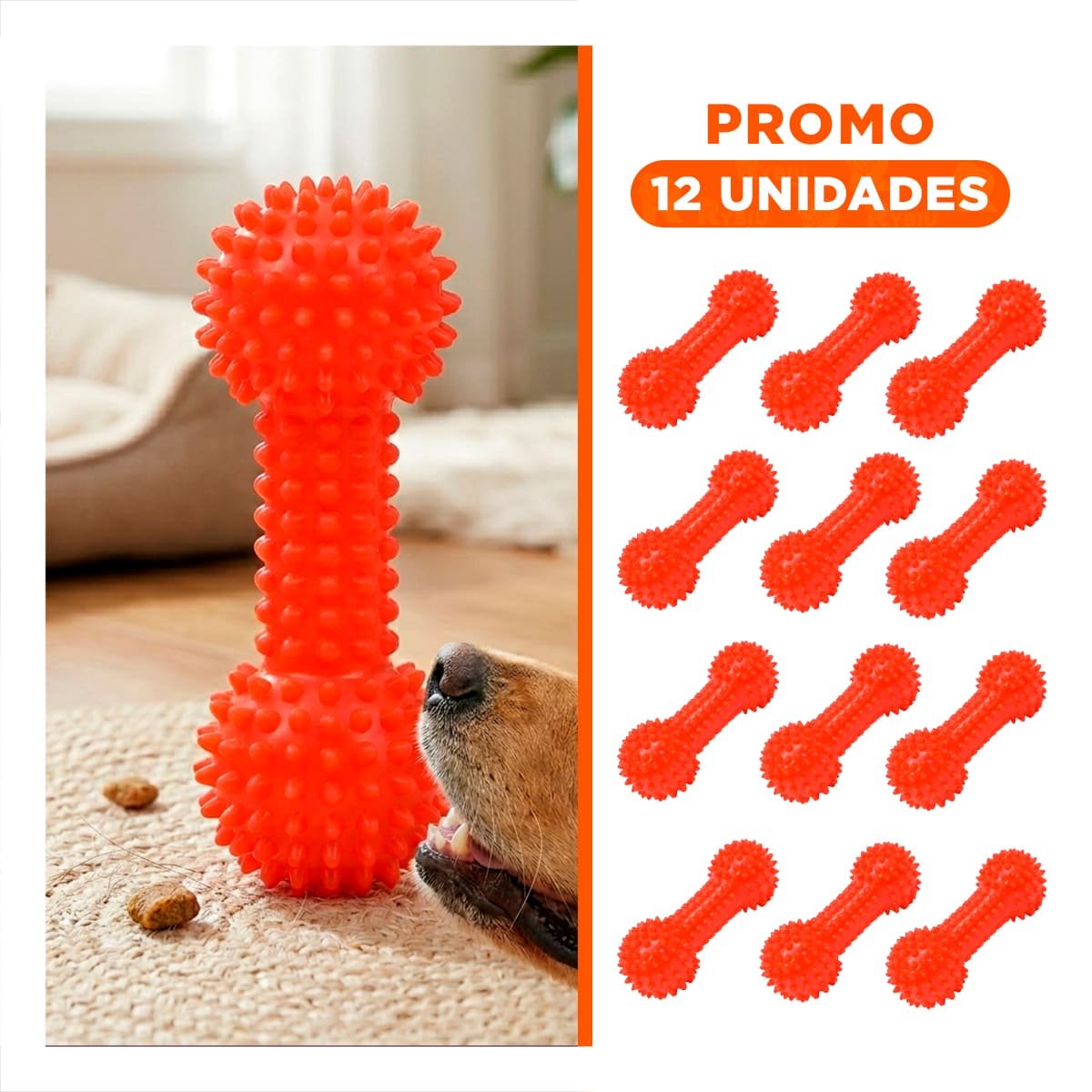 PACK12 HERRAMIENTA PEQUENA ROJO PARA MASCOTAS PESA CON PUNTAS DIVERTIDO Y+REGALO STICKER - 1