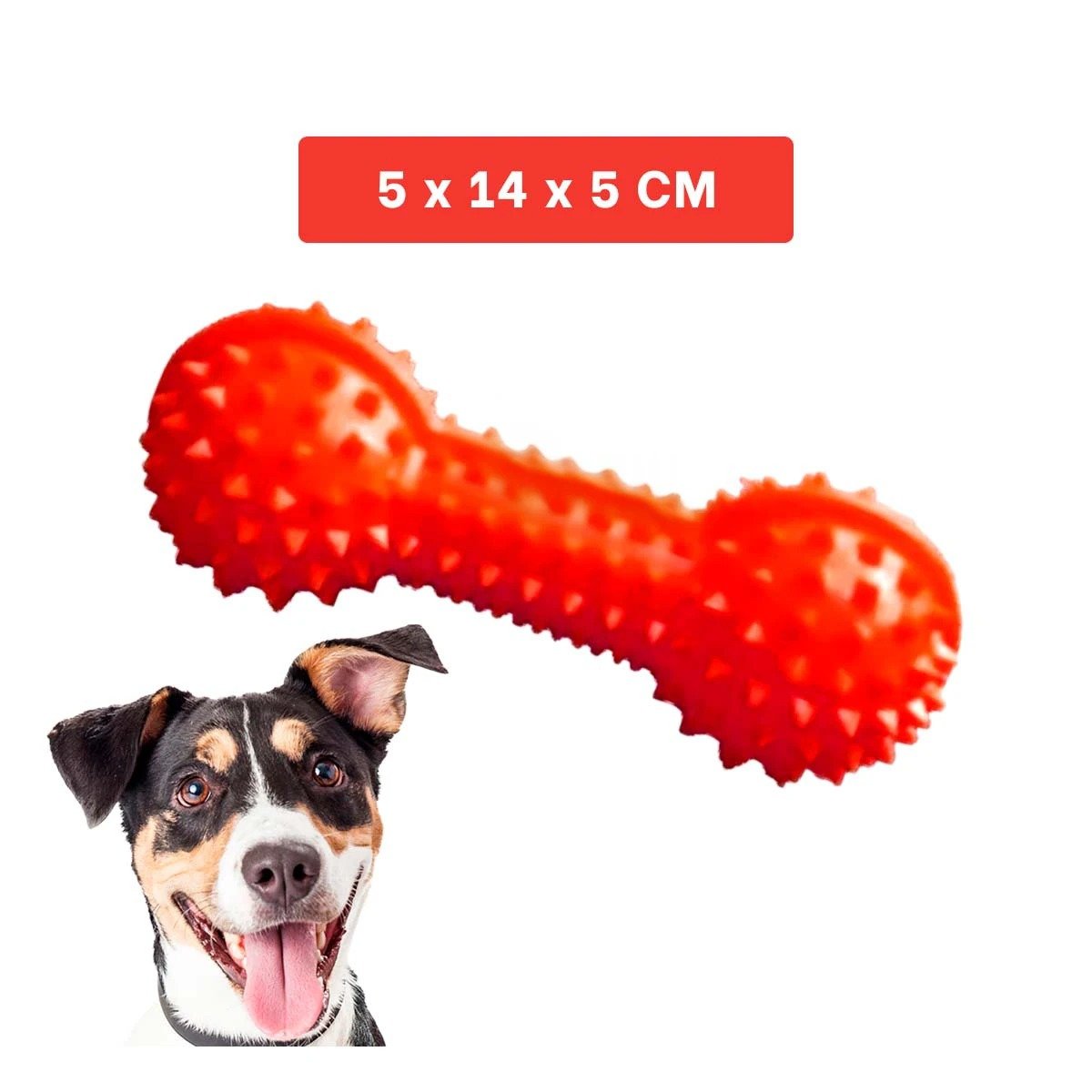 PACK12 HERRAMIENTA PEQUENA ROJO PARA MASCOTAS PESA CON PUNTAS DIVERTIDO Y+REGALO STICKER - 4