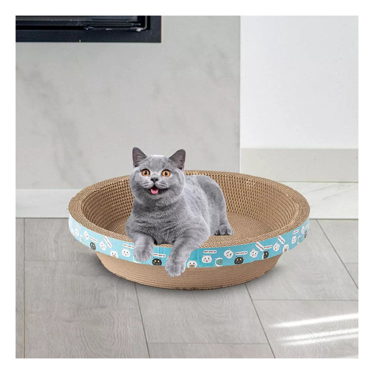 PACK2 BASE DE DESCANSO CIRCULAR CON CATNIP CHICO 40 CM MARRON PARA GATO CASA - 5