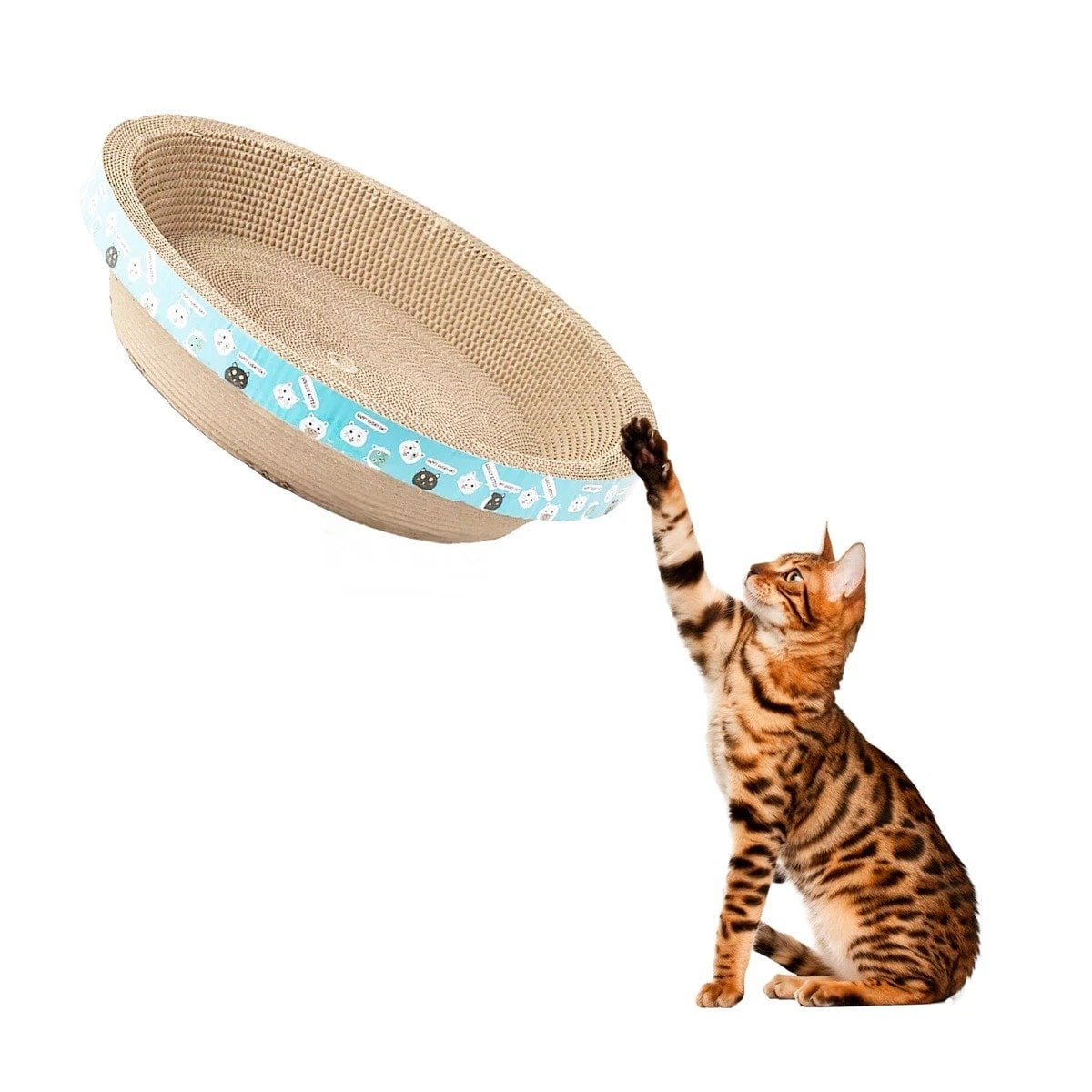 PACK4 ESTRUCTURA DE JUEGO CIRCULAR CON CATNIP GRANDE 50CM MARRON PARA GATO Y+PAPEL REGALO - 3