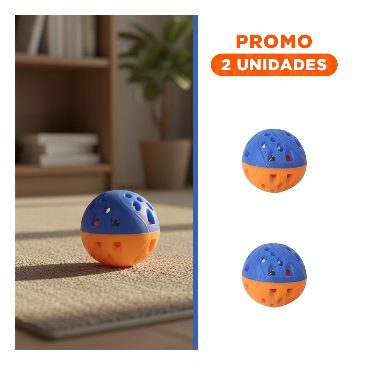 PACK2 FIGURA CON CASCABEL AZUL Y NARANJA PARA BEBE DESARROLLO TEMPRANO Y+REGALO STICKER - 1