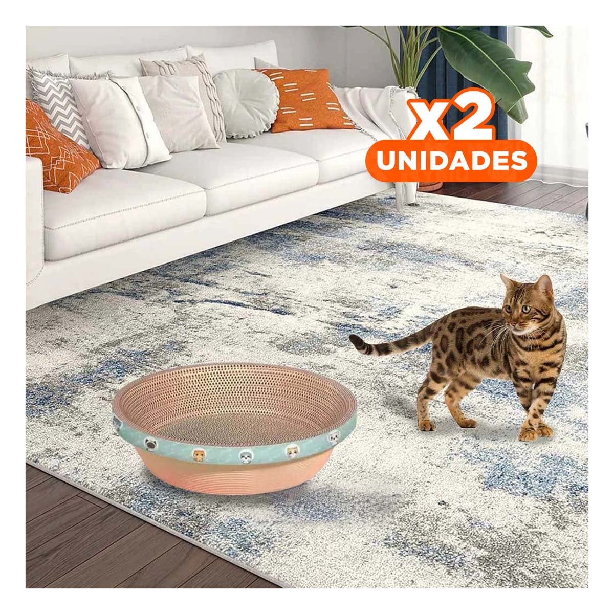 PACK2 AREA DE ENTRETENIMIENTO CIRCULAR CON CATNIP GRANDE 50CM MARRON - 1