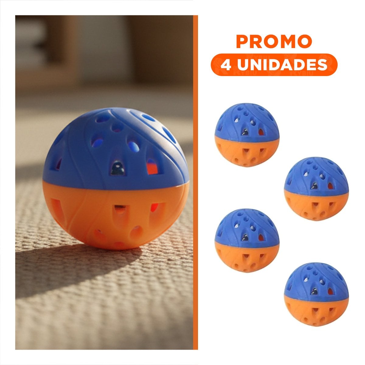 PACK4 COLECCION CON CASCABEL AZUL Y NARANJA PARA BEBE JUEGO EDUCATIVO Y+REGALO STICKER - 1