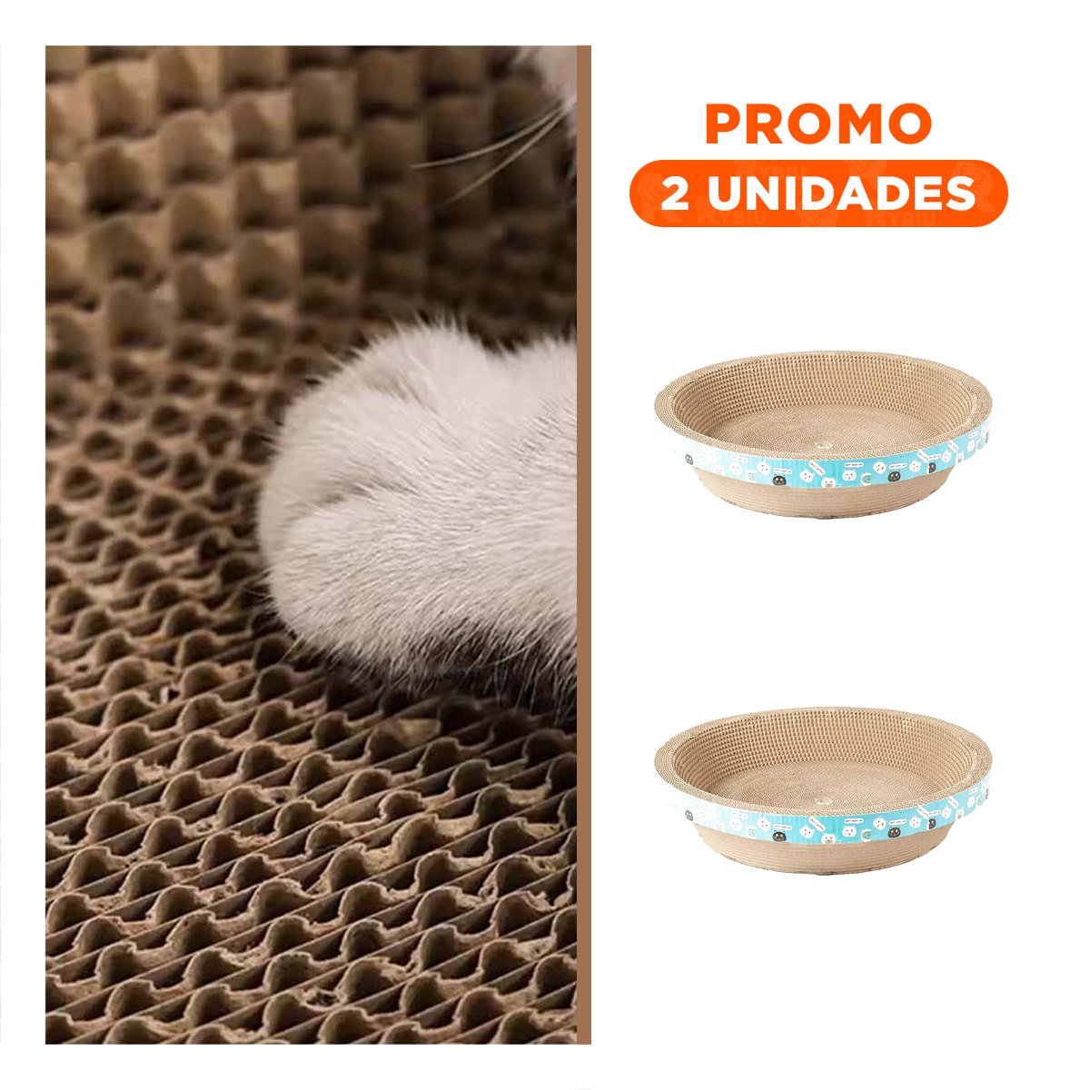 PACK2 MODULO DE JUEGO CIRCULAR CON CATNIP GRANDE 50CM MARRON PARA GATO Y+REGALO STICKER - 1
