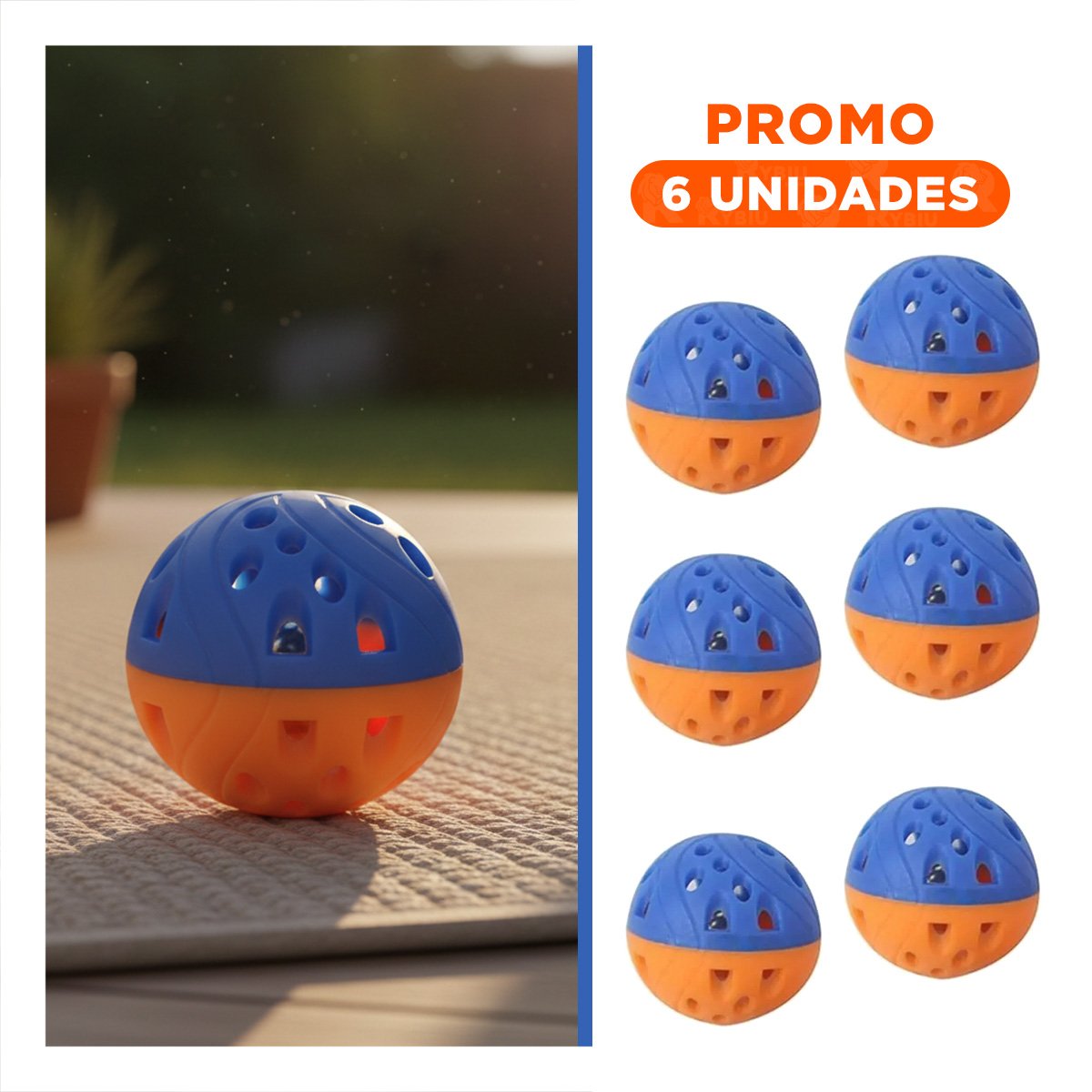 PACK6 EDICION DE CASCABEL AZUL Y NARANJA PARA BEBE DIVERSION SEGURA - 1