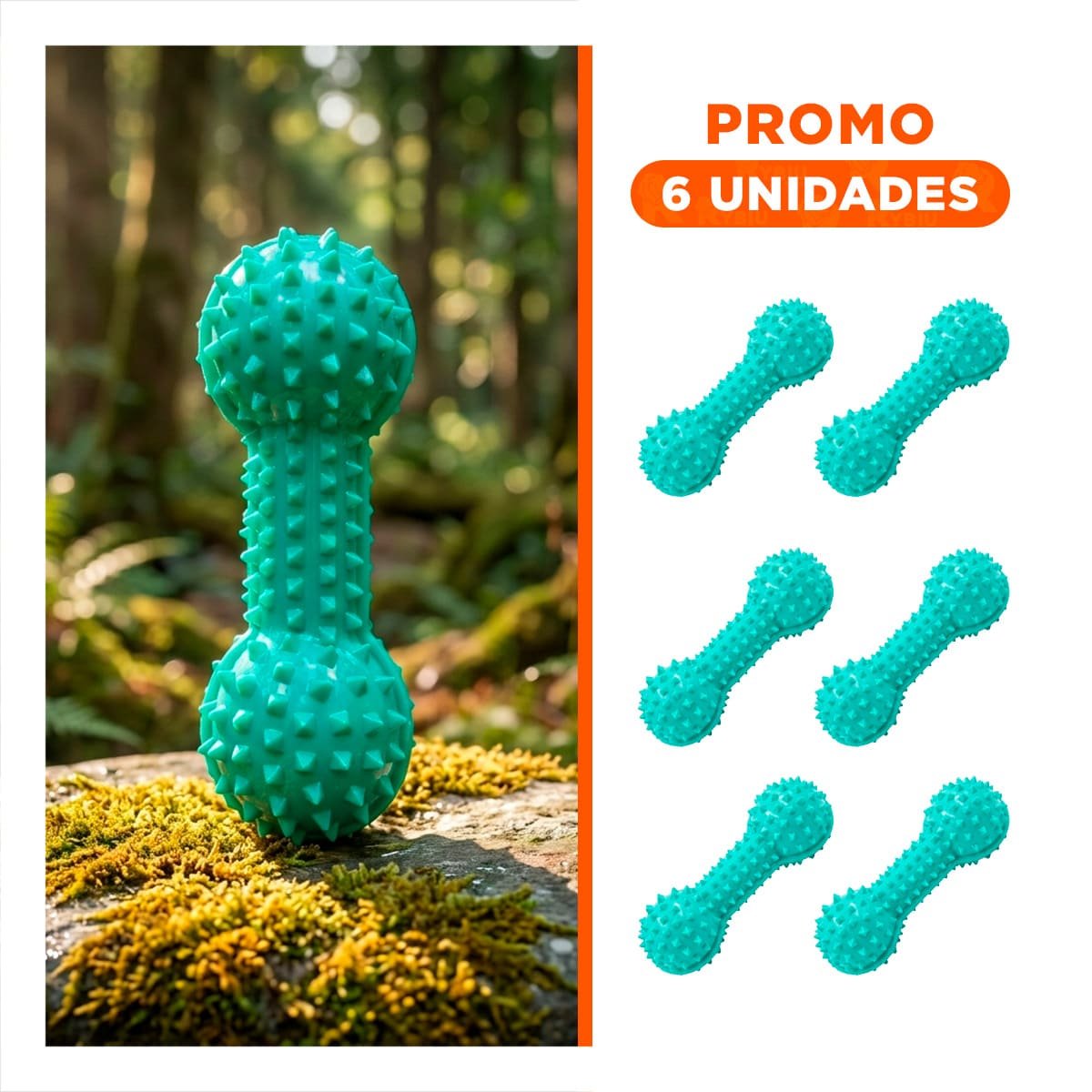 PACK6 APARATO PEQUENO VERDE AGUA PARA MASCOTAS PESA CON PUNTAS SUAVES - 1