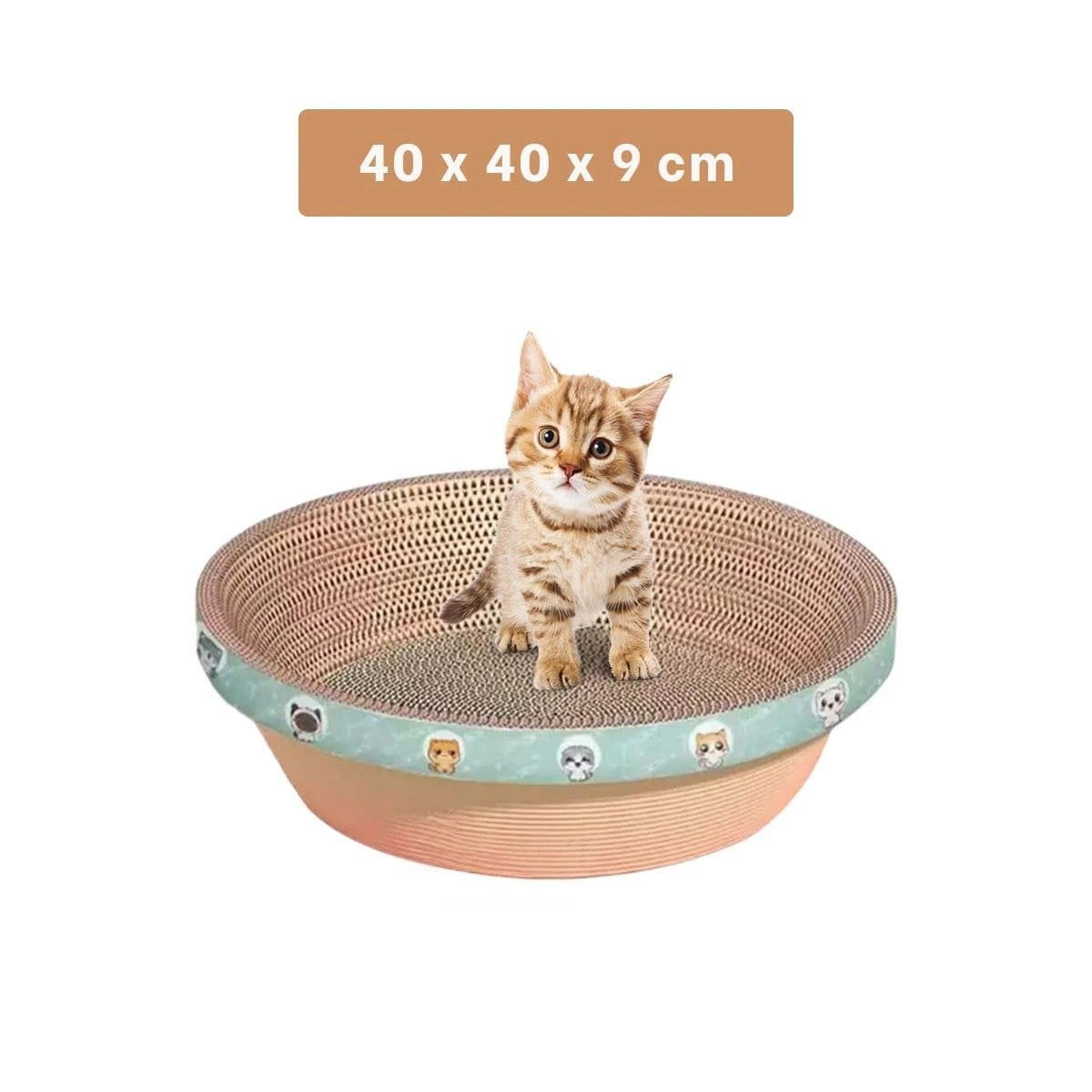 PACK4 ACCESORIO DE JUEGO CIRCULAR CON CATNIP CHICO 40 CM MARRON PARA GATO Y+REGALO STICKER - 4