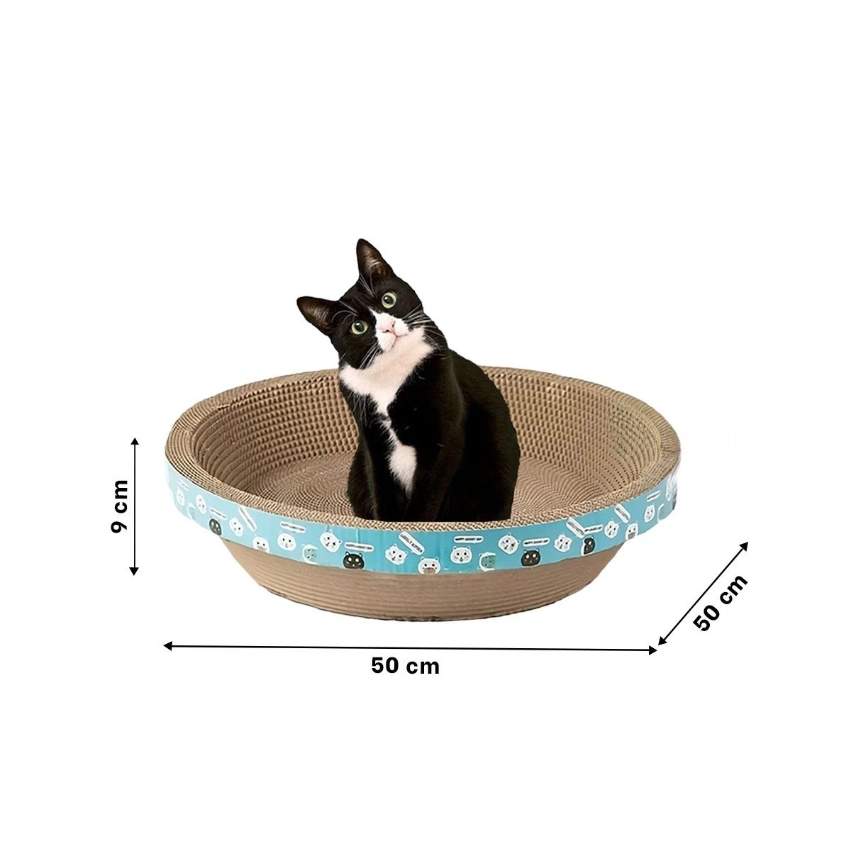 PACK6 ESPACIO DE JUEGO CIRCULAR CON CATNIP GRANDE 50CM MARRON PARA GATO Y+REGALO STICKER - 4