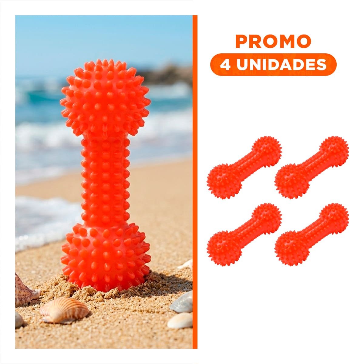 PACK4 APARATO INTERACTIVO ROJO PARA MASCOTAS FORMA DE PESA RESISTENTE Y+REGALO STICKER - 1