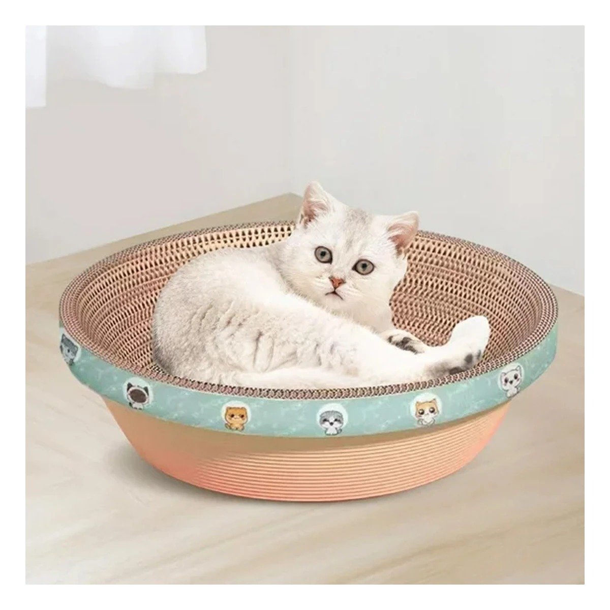 PACK4 ZONA DE JUEGO CIRCULAR CON CATNIP CHICO 40 CM MARRON PARA GATO HOGAR - 3