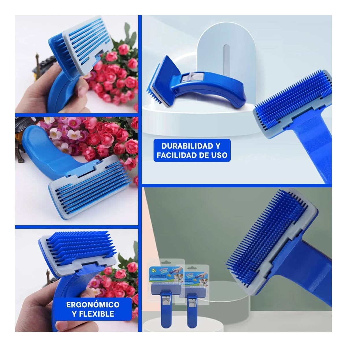 PACK6 APARATO PLASTICO AZUL PEQUENO PARA MASCOTAS CON SISTEMA AUTOLIMPIANTE Y+PAPEL REGALO - 3