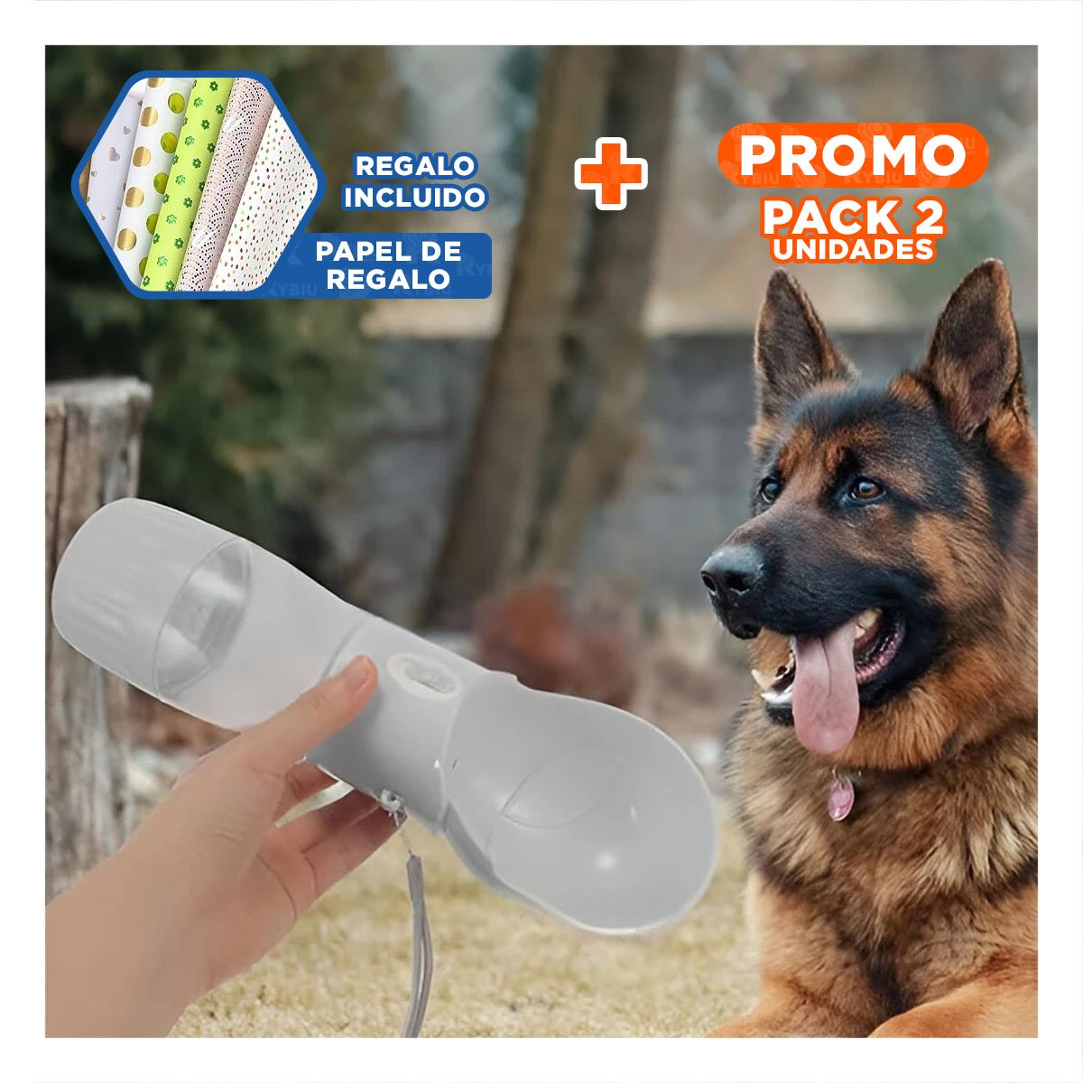 PACK2 RECIPIENTE LIGERO EN FORMA DE OVNI PLOMO PORTATIL Y+PAPEL REGALO - 1