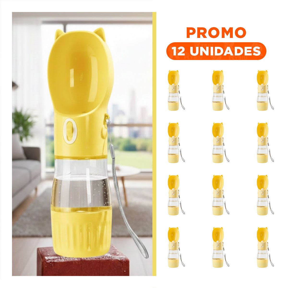 PACK12 APLICADOR PRACTICO GATO AMARILLO PARA USO PERSONAL Y+REGALO STICKER - 1