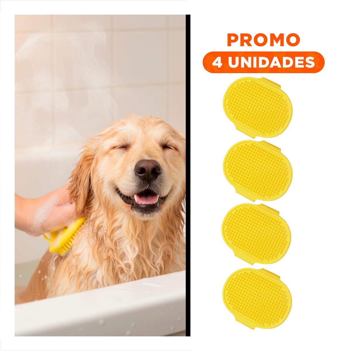 PACK4 RASTRILLO CIRCULAR AMARILLO PARA CABELLO CON MATERIAL DURABLE Y+REGALO STICKER - 1