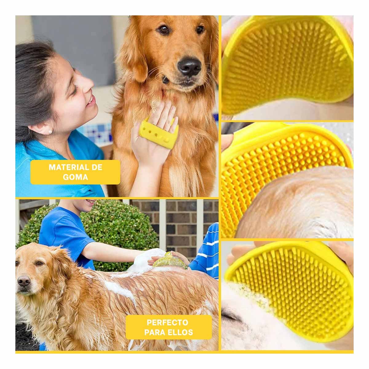 PACK4 RASTRILLO CIRCULAR AMARILLO PARA CABELLO CON MATERIAL DURABLE Y+REGALO STICKER - 2