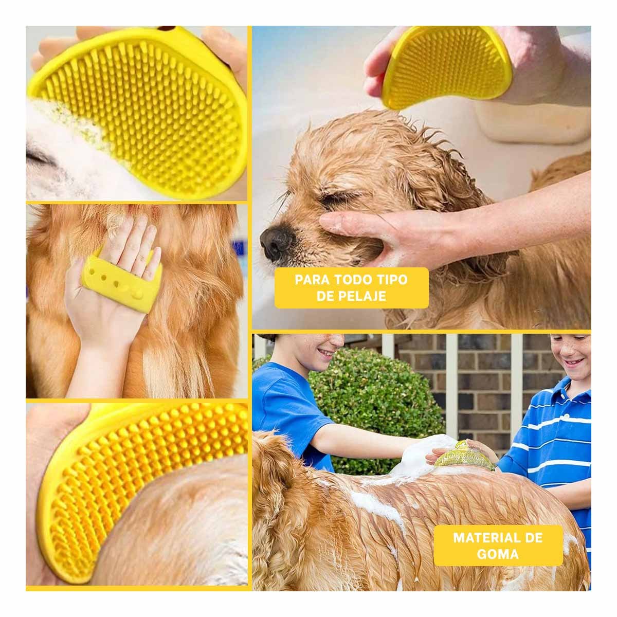 PACK2 TENEDOR DE PELO REDONDO AMARILLO PARA MASAJE DEL CUERO CABELLUDO Y+PAPEL REGALO - 3