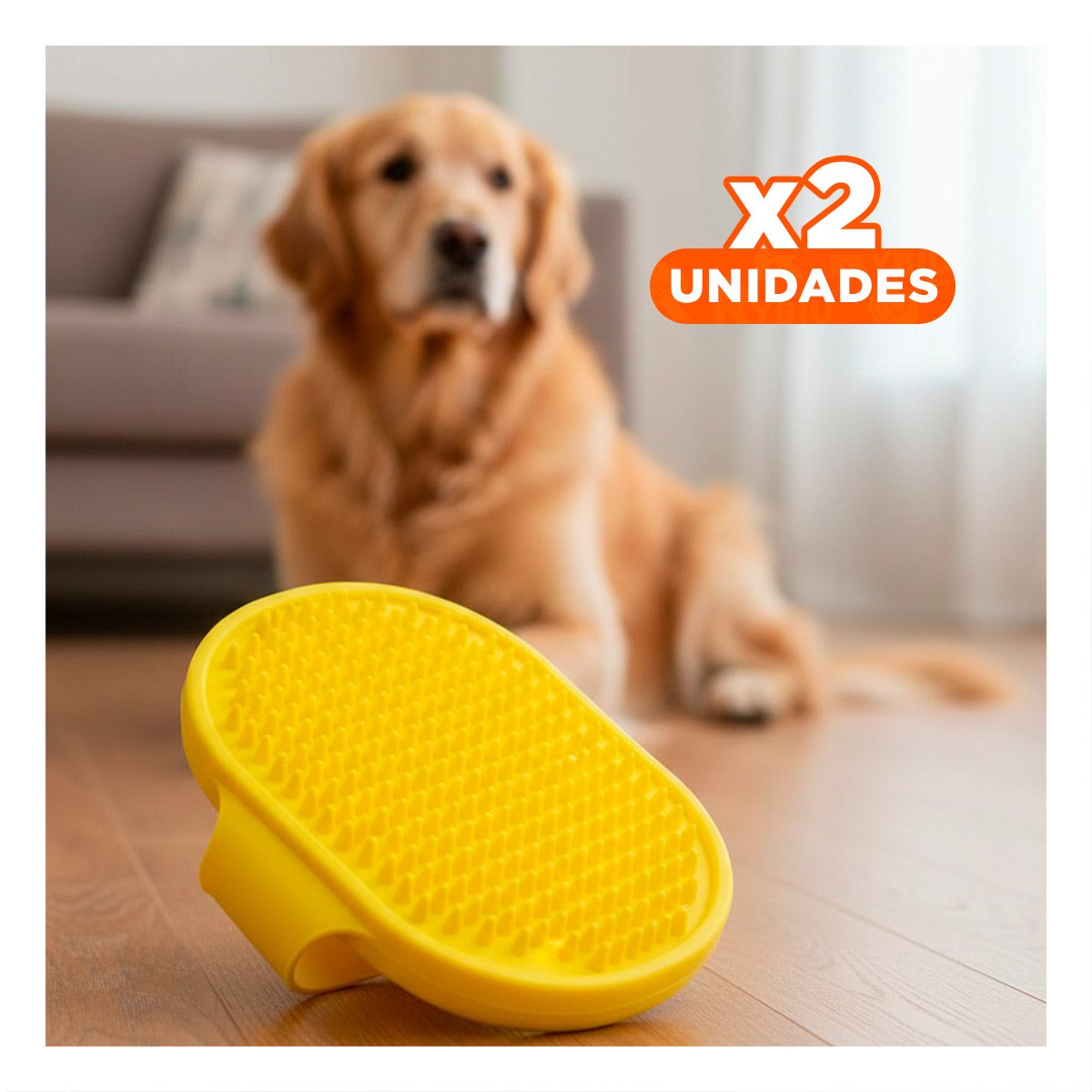 PACK2 TENEDOR DE PELO DE MANO AMARILLO CON DISENO ERGONOMICO Y SUAVE Y+REGALO STICKER - 1