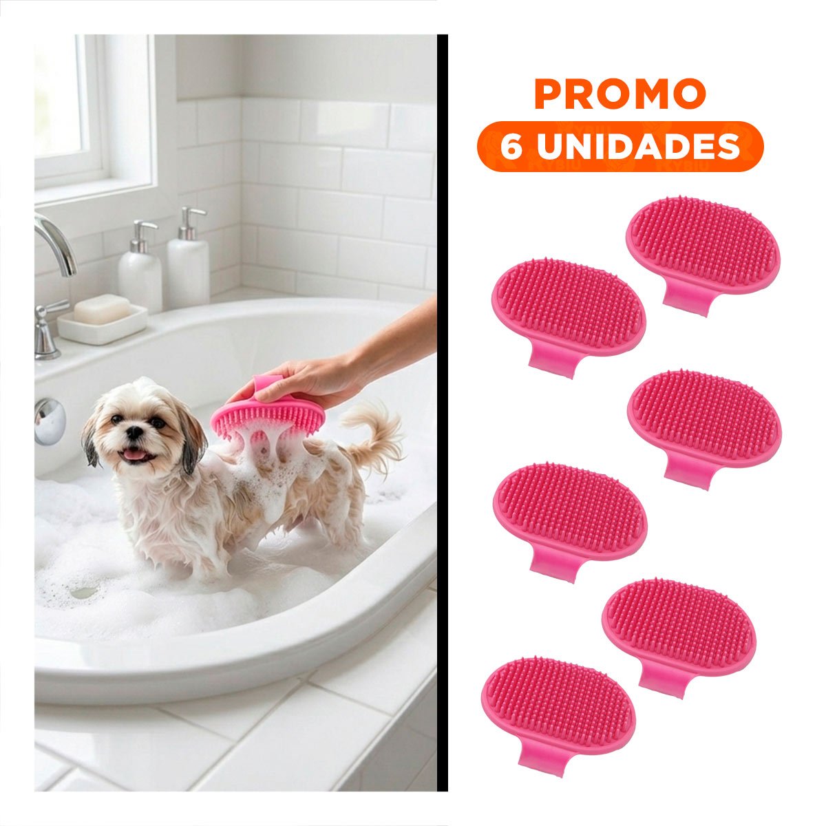 PACK6 RASTRILLO CIRCULAR ROSADO DE MANO PARA CUIDADO Y DESENREDO DEL CABELLO - 1